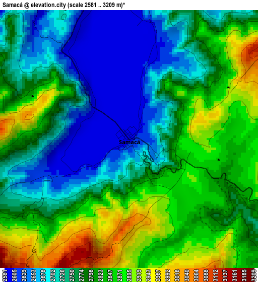 Samacá elevation map