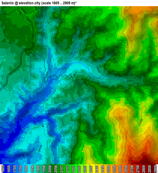 Salento elevation map