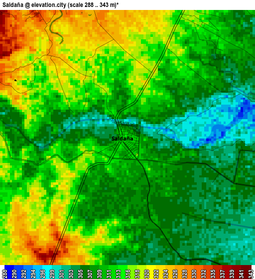 Saldaña elevation map