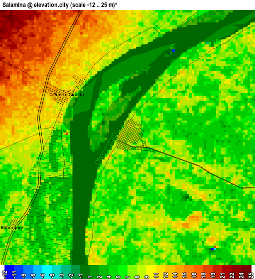 Salamina elevation map