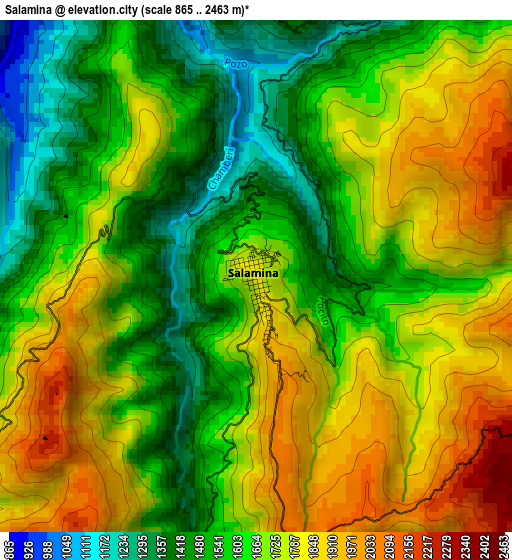 Salamina elevation map