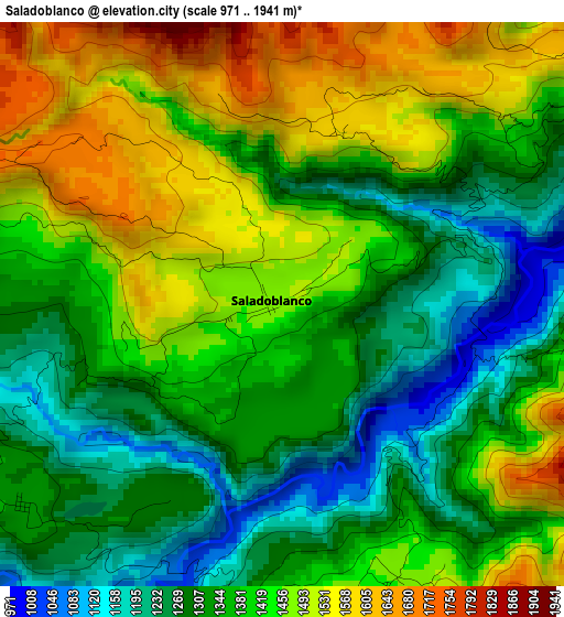 Saladoblanco elevation map