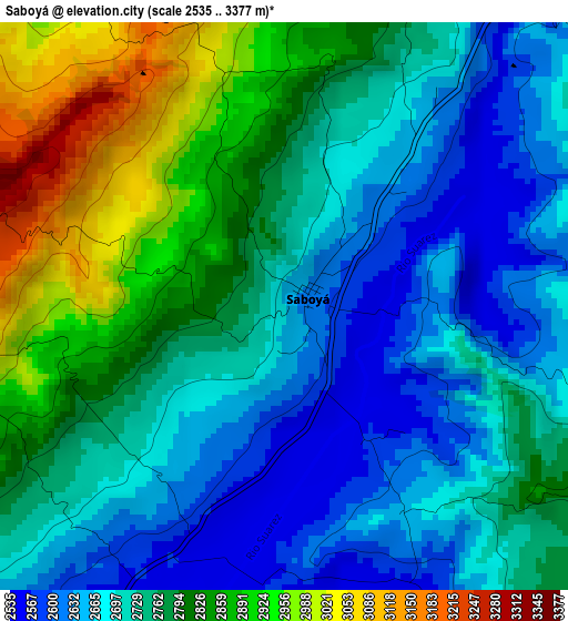 Saboyá elevation map