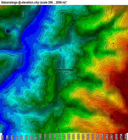 Sabanalarga elevation map