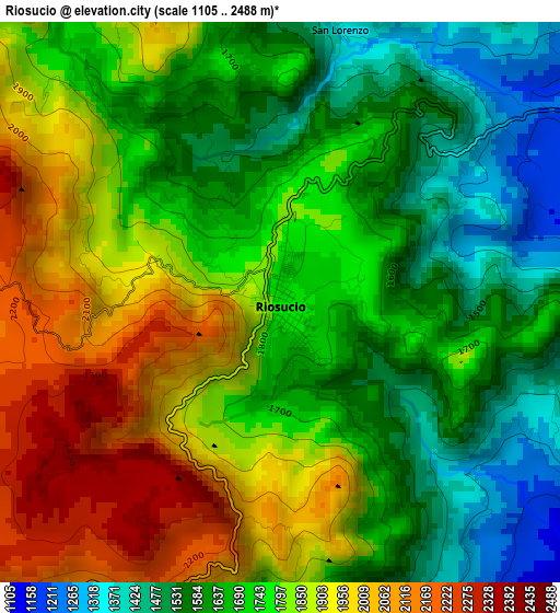 Riosucio elevation map