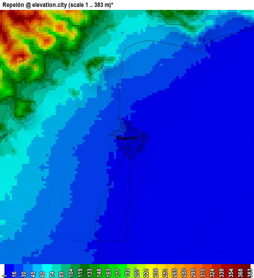 Repelón elevation map