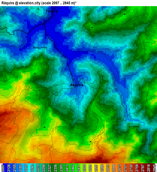 Ráquira elevation map