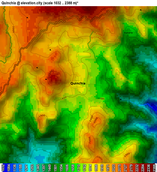 Quinchía elevation map