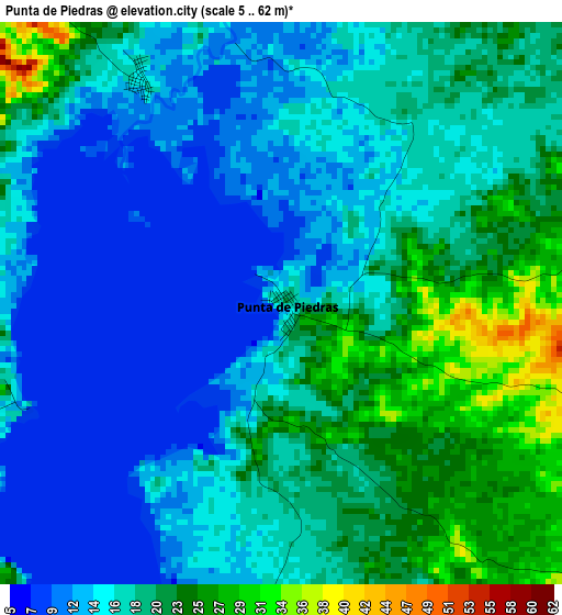 Punta de Piedras elevation map