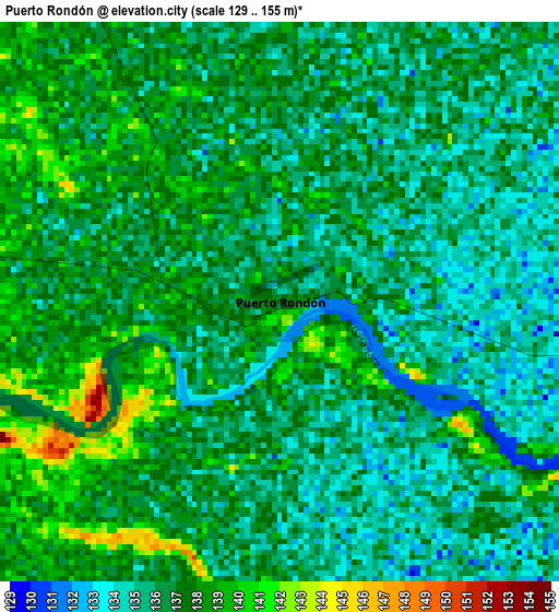 Puerto Rondón elevation map