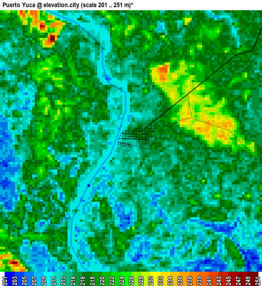 Puerto Yuca elevation map