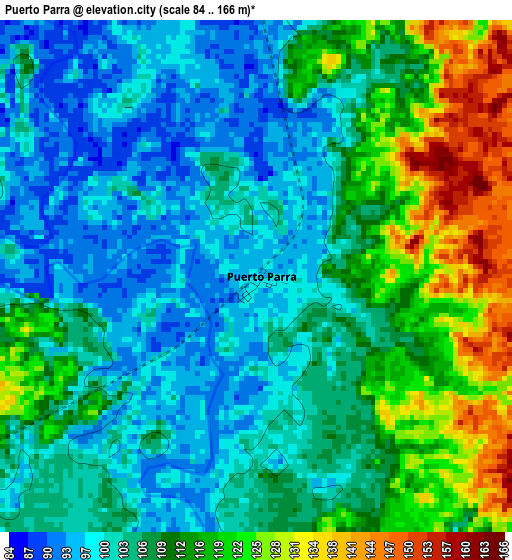 Puerto Parra elevation map