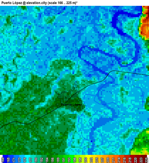 Puerto López elevation map