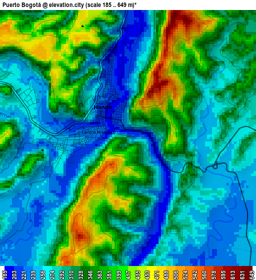 Puerto Bogotá elevation map