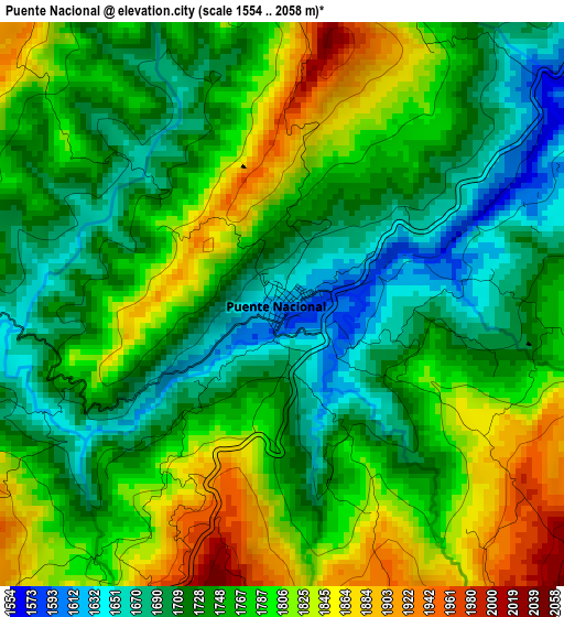 Puente Nacional elevation map