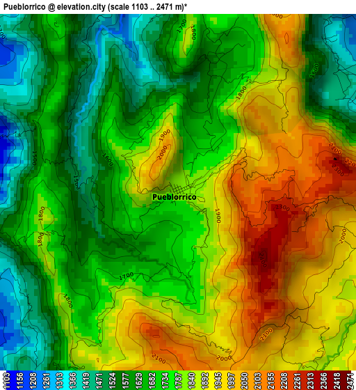 Pueblorrico elevation map