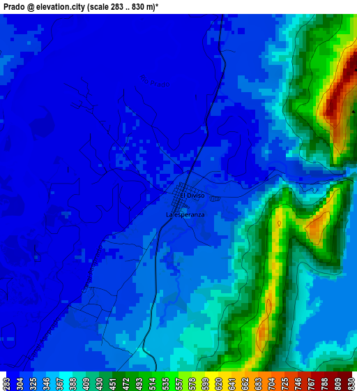 Prado elevation map