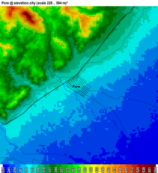 Pore elevation map