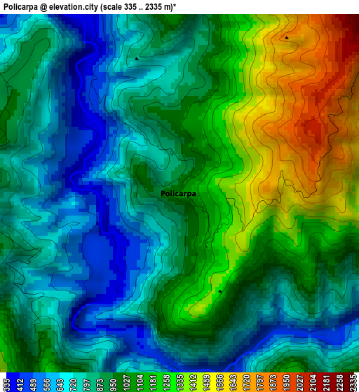 Policarpa elevation map