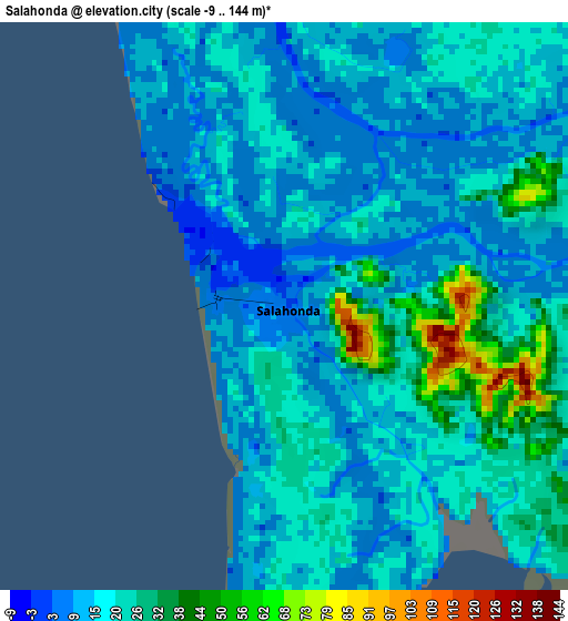Salahonda elevation map