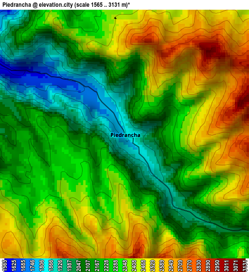 Piedrancha elevation map