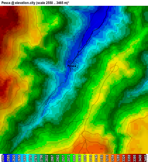 Pesca elevation map