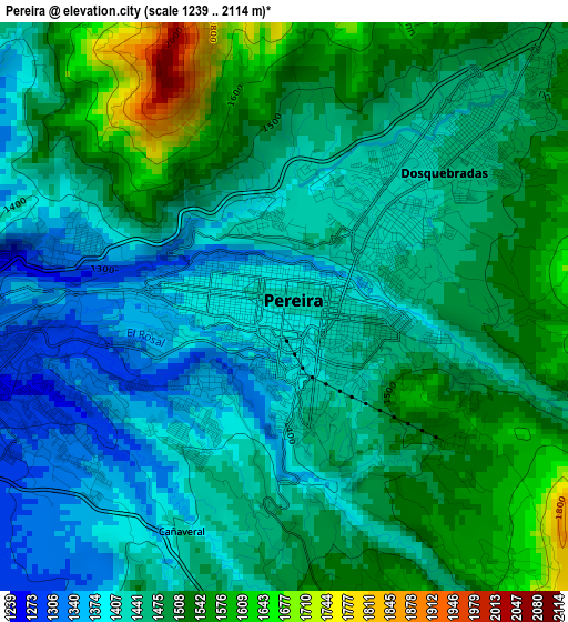 Pereira elevation map