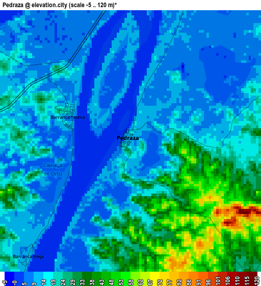 Pedraza elevation map