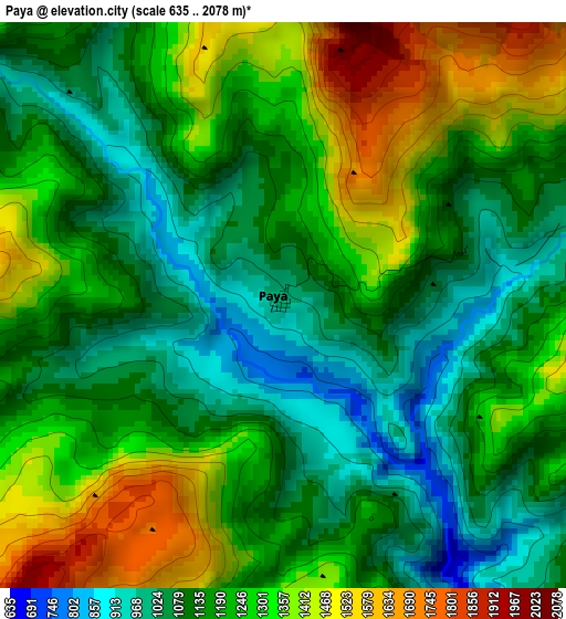 Paya elevation map