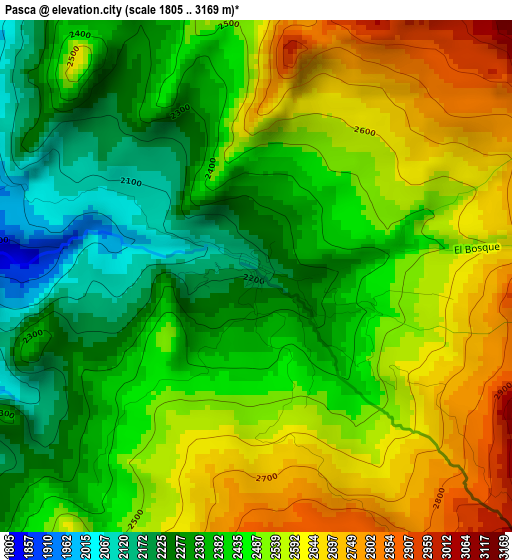 Pasca elevation map