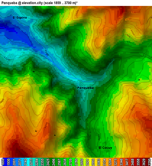 Panqueba elevation map