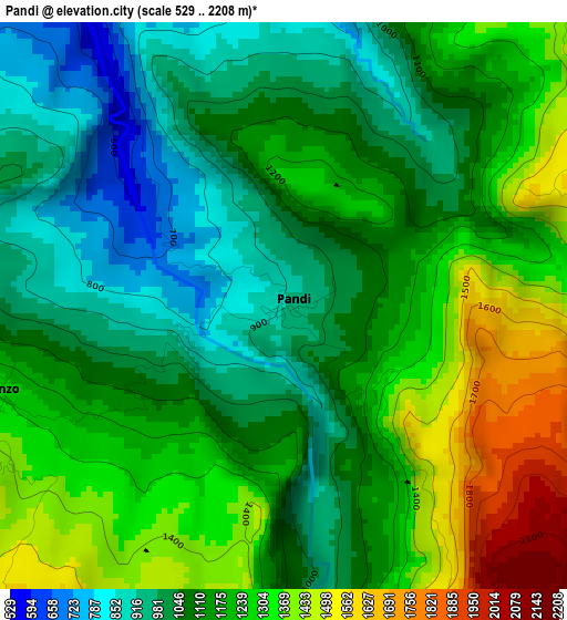 Pandi elevation map