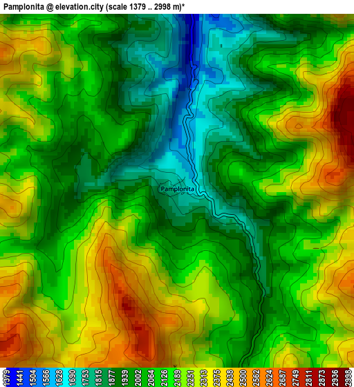 Pamplonita elevation map