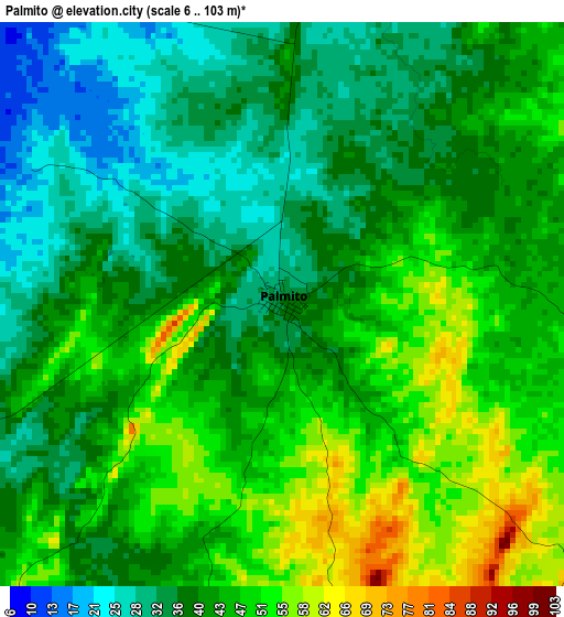 Palmito elevation map