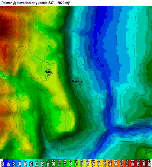 Palmar elevation map