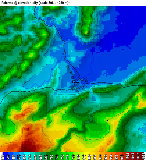 Palermo elevation map
