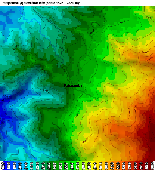 Paispamba elevation map