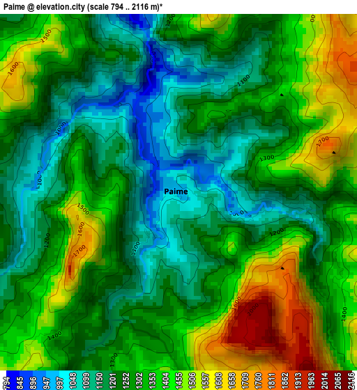 Paime elevation map