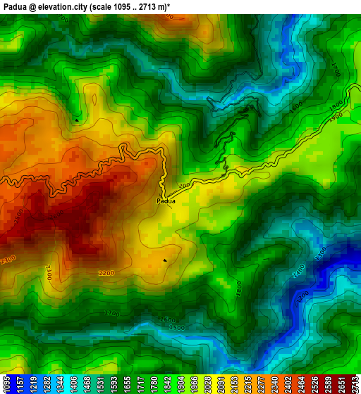 Padua elevation map