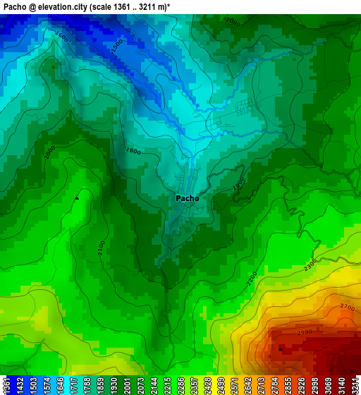 Pacho elevation map