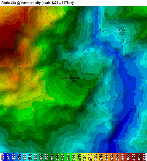 Pachavita elevation map