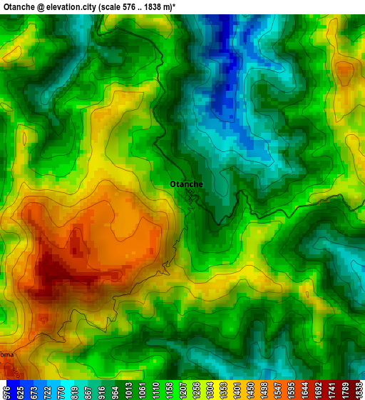 Otanche elevation map