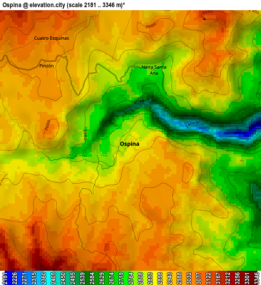 Ospina elevation map