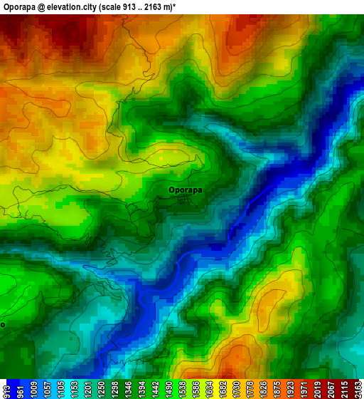 Oporapa elevation map