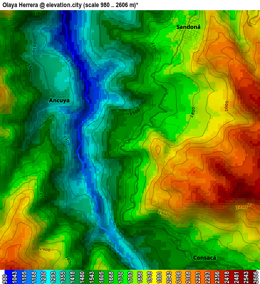 Olaya Herrera elevation map
