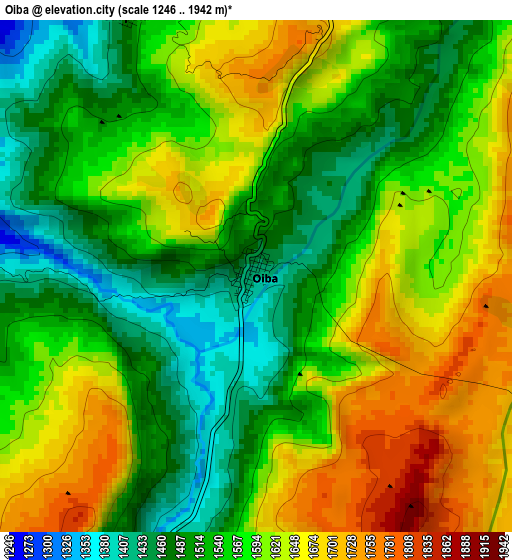 Oiba elevation map