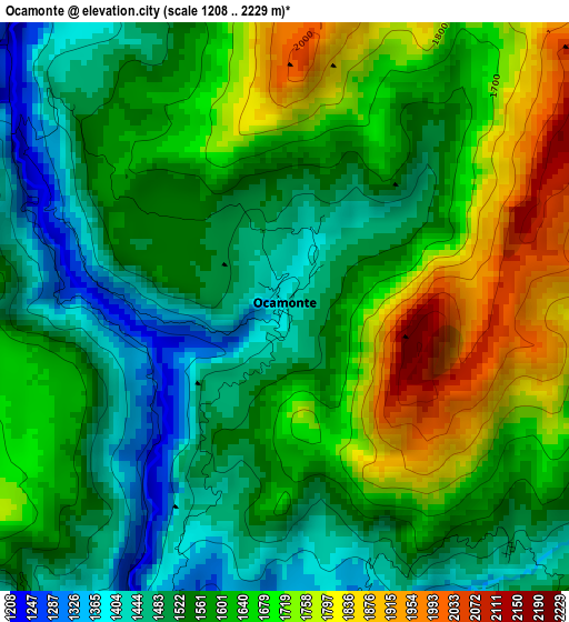 Ocamonte elevation map