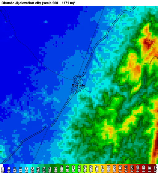 Obando elevation map