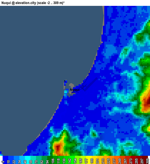 Nuquí elevation map