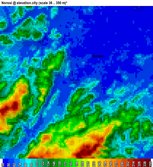 Norosí elevation map